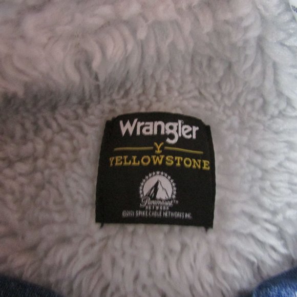 Wrangler Yellowstone Men's Large Sherpa Lined Denim Jean Jacket - Picture 3 of 6